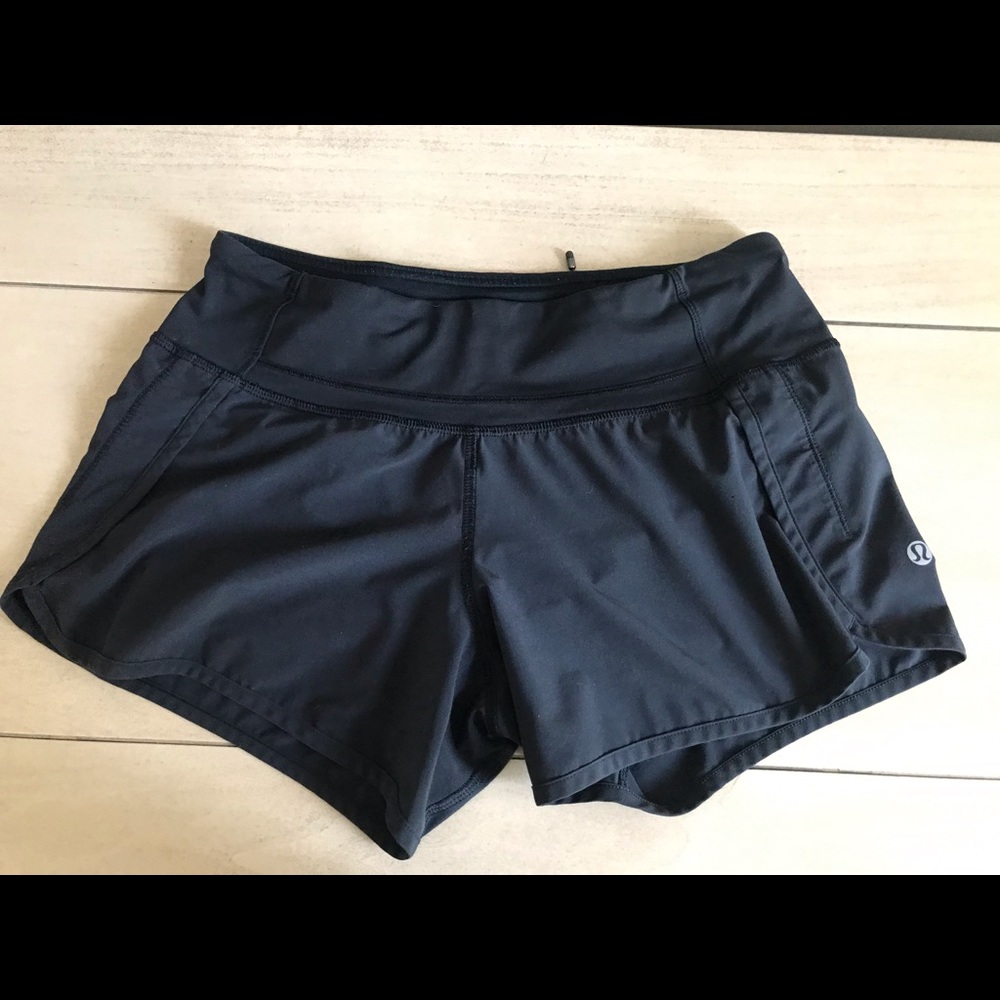 Black Lululemon Speed shorts size 4 with liner, 4”